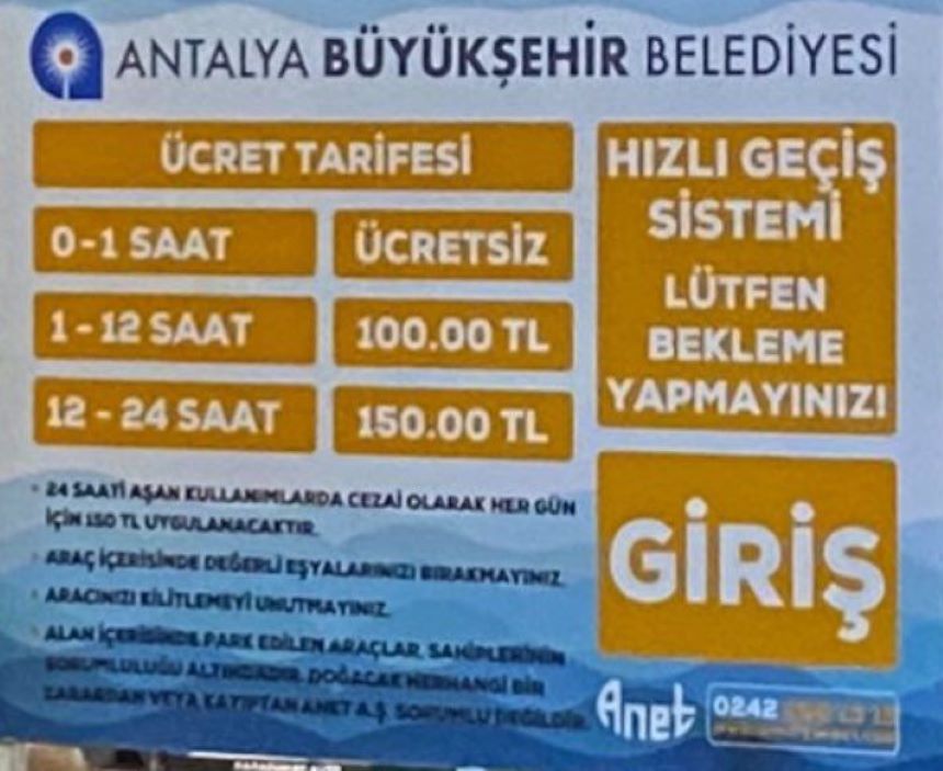 Antalya Konyaaltı’nda Otoparklara Zam Geldi 4