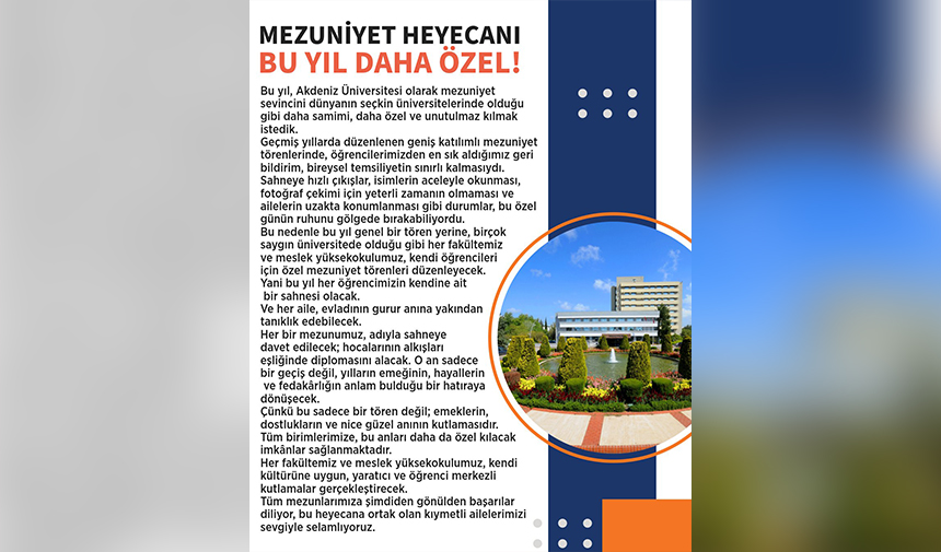 Akdeniz Üniversitesi Mezuniet Açıklaması