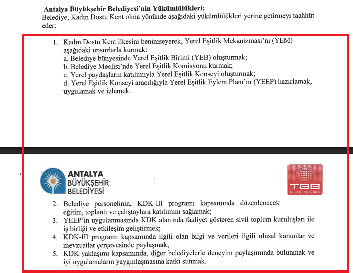 Kadın Dostu Kent Olmak Için Belediyenin Yerine Getirmesi Gereken Yükümlülükleri