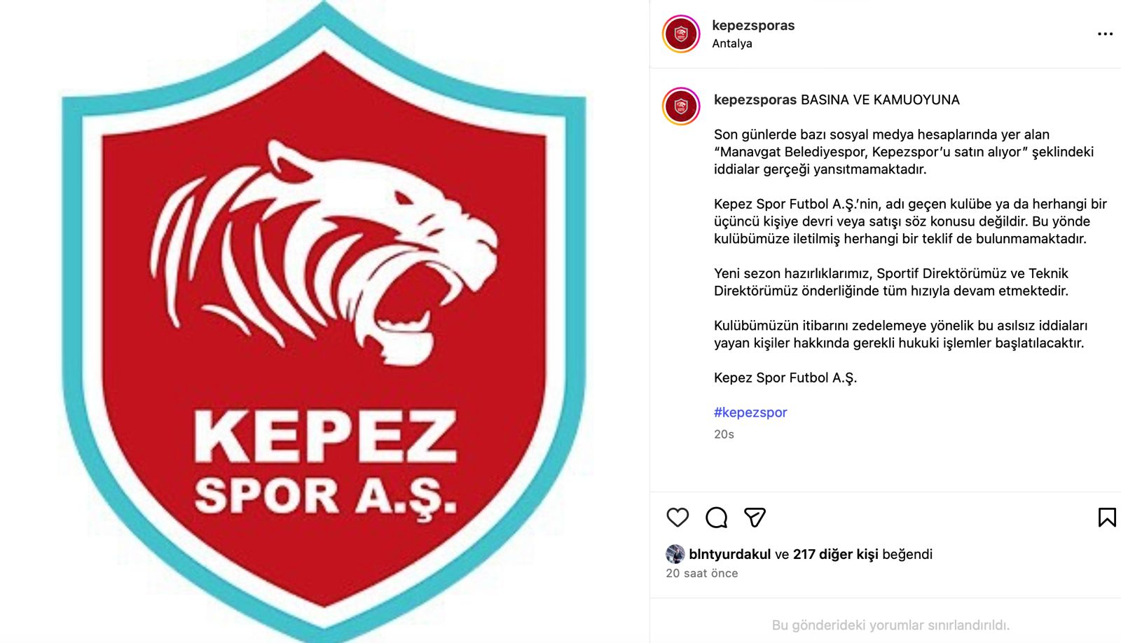 Kepezspor Açıklama