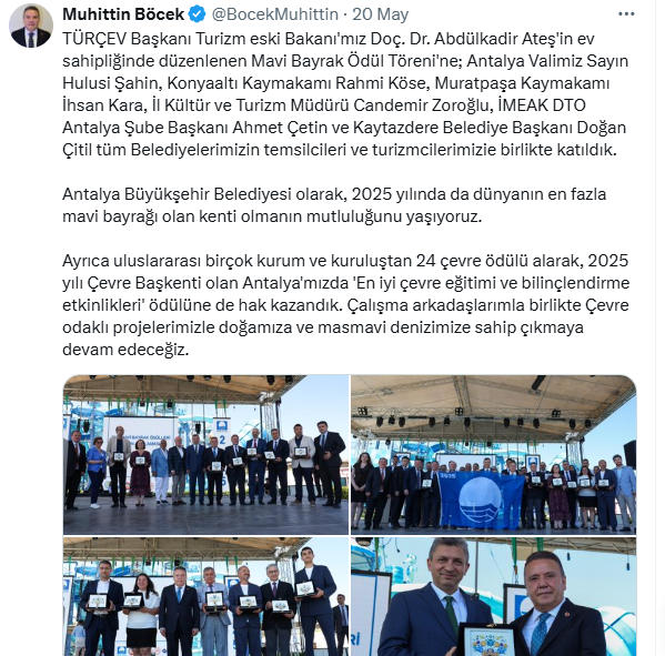 Muhittin Böcek Mavi Bayrak Ödül Töreni