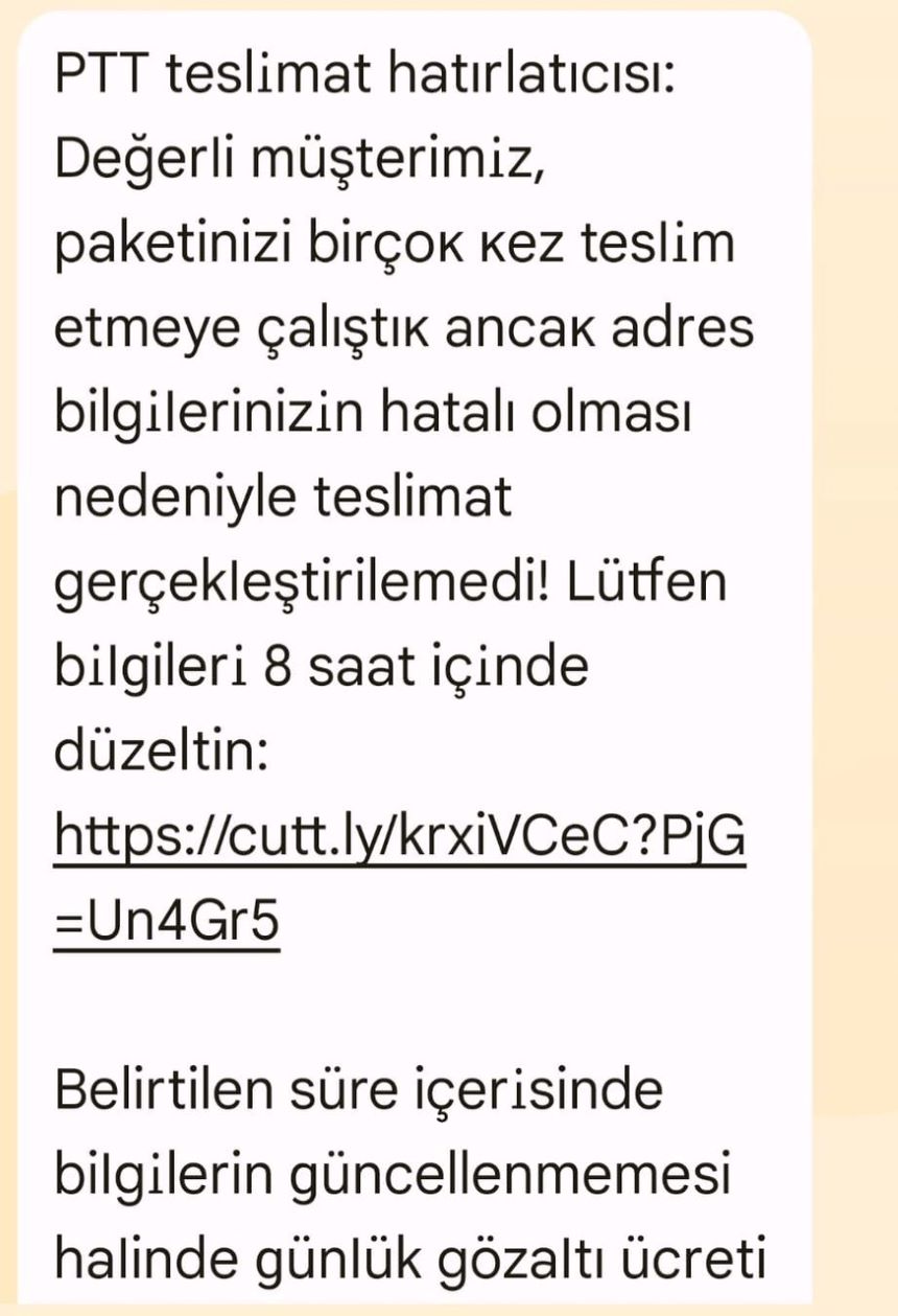 Ptt Sahte Mesaj