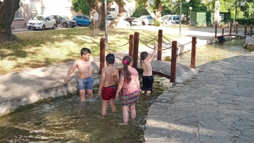 Süs Havuzuna Giren Çocuklar