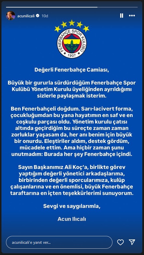 Acun Ilıcalı Ayrılık Mesajı