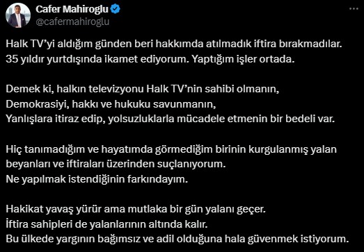 Cafer Mahiroğlu Açıklama