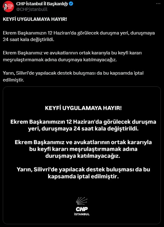 Chp İstanbul İmamoğlu Açıklaması