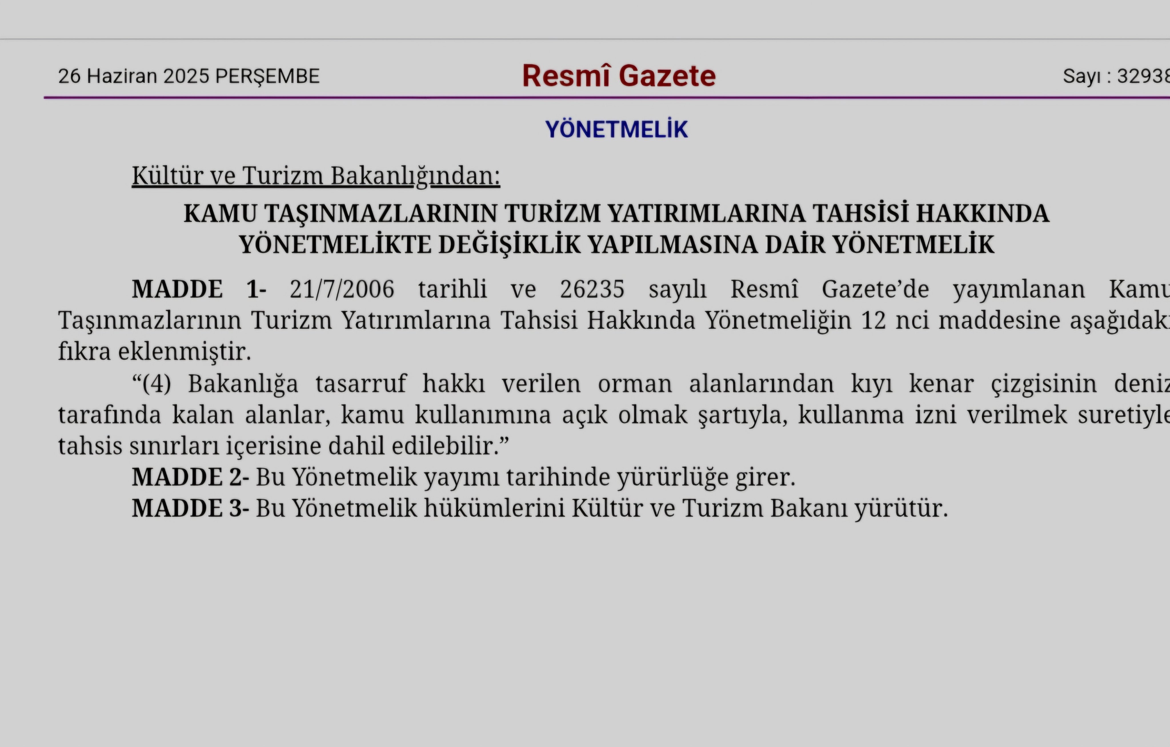 Resmi Gazete Kıyı Işgali