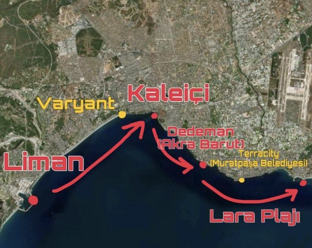 Antalya Deniz Ulaşımı Harita