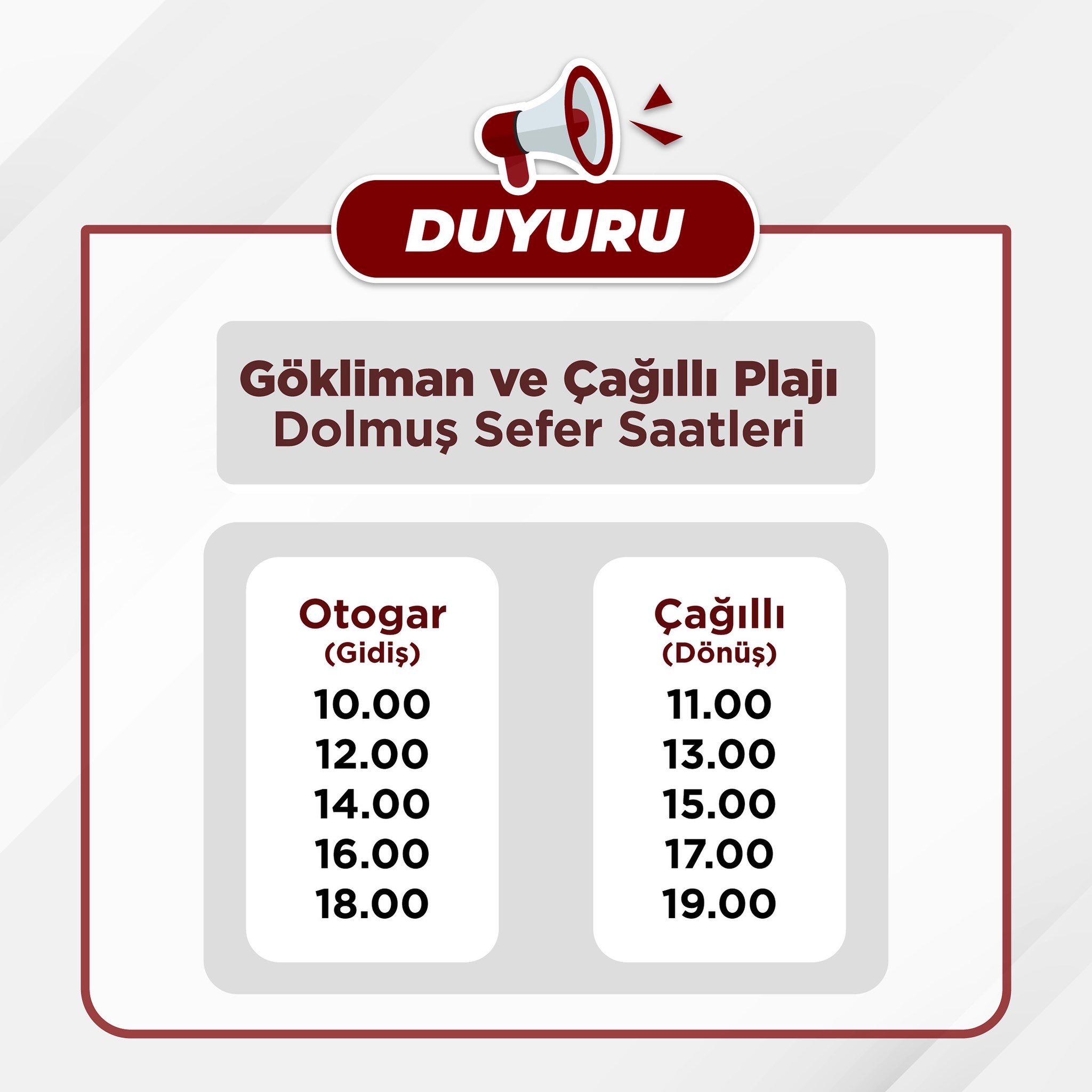 Çağıllı Plajı Finike Dolmuş Seferleri