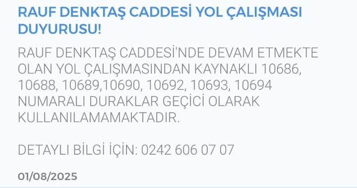 Durak Iptal Duyurusu 2