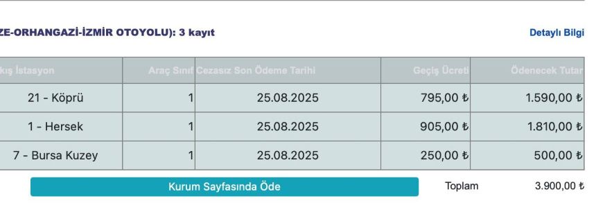Geçiş Ücretleri 2