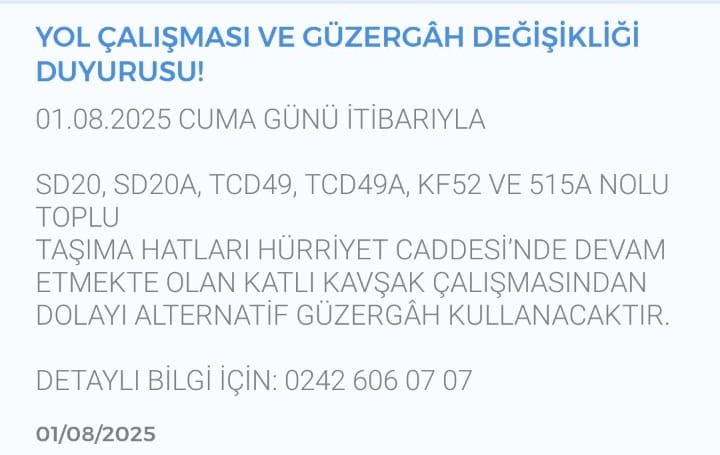 Katlı Kavşak Çalışması Duyuru