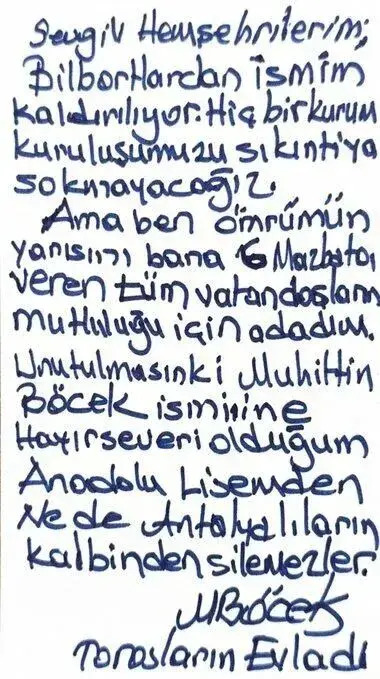 Muhittin Böcek Siminin Bilboardlardan Kaldırılması