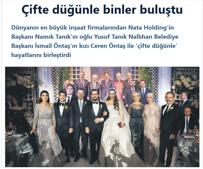 İsmail Öntaş Ve Namık Tanık'ın Dünür Oldukları Düğünle Ilgili Bir Gazete Haberi