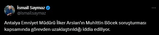 İsmail Saymaz Arslan Açıklaması