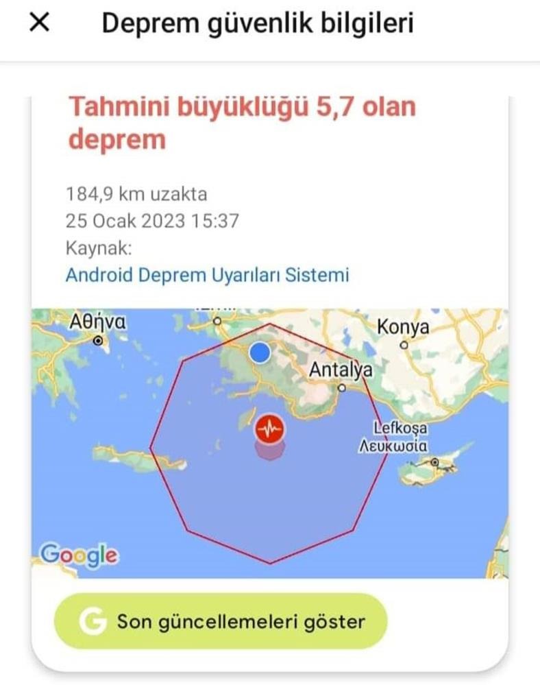 Deprem Bildirimi Açma 2