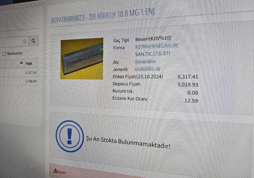 Kanser Ilacı Stokta Yok
