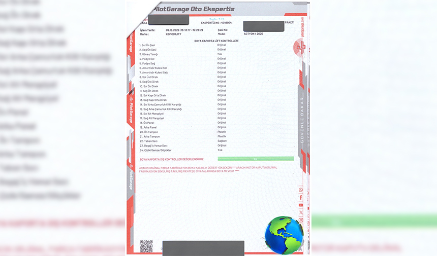 Ayıplı Otomobil Ekspertiz Raporu 2