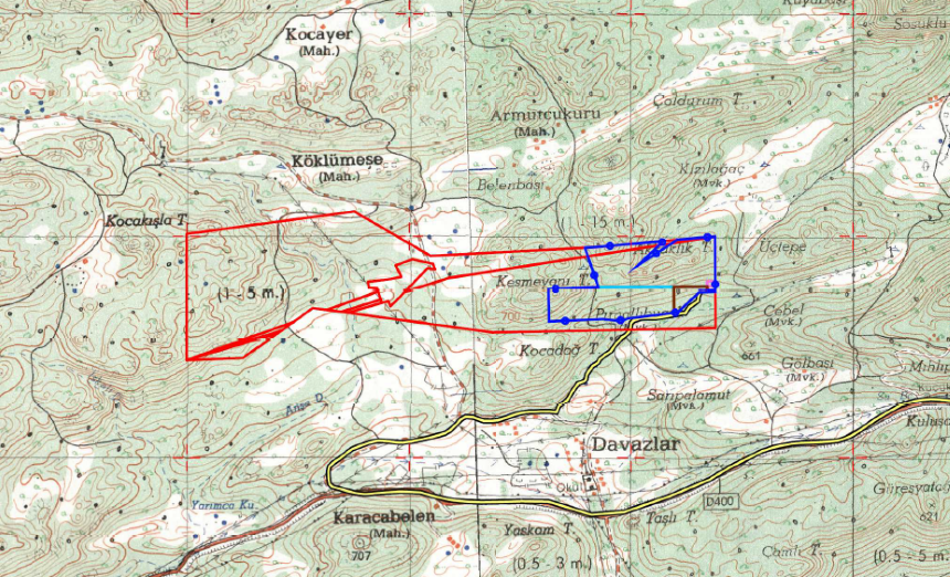 Proje Alanı Topografik Haritası