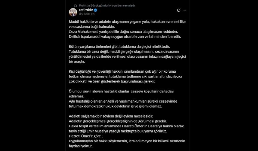 Chp'li Başkan Böcek'ten Dikkat Çeken Paylaşım