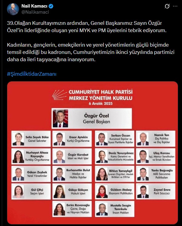 Nail Kamacı Myk Tebrik Mesajı