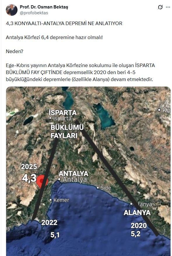 Osman Bektaş Deprem Açıklaması