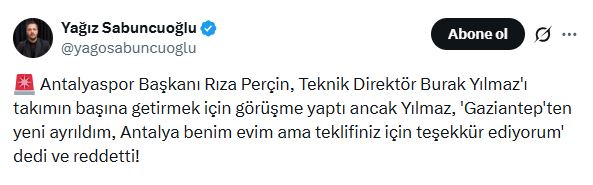 Yağız Sabuncuoğlu Burak Yılmaz Açıklaması