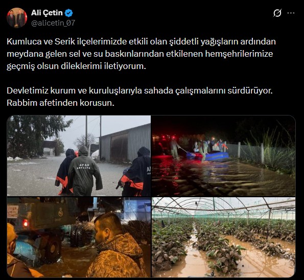 Ali Çetin Sel Paylaşımı