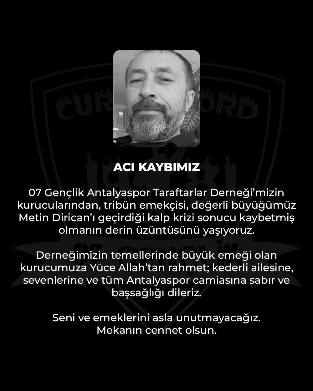 Burak Kayrak Taziye Mesajı