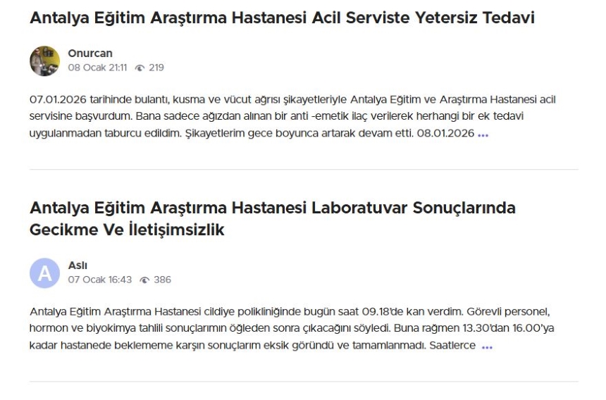 Eğitim Araştırma Şikayetler