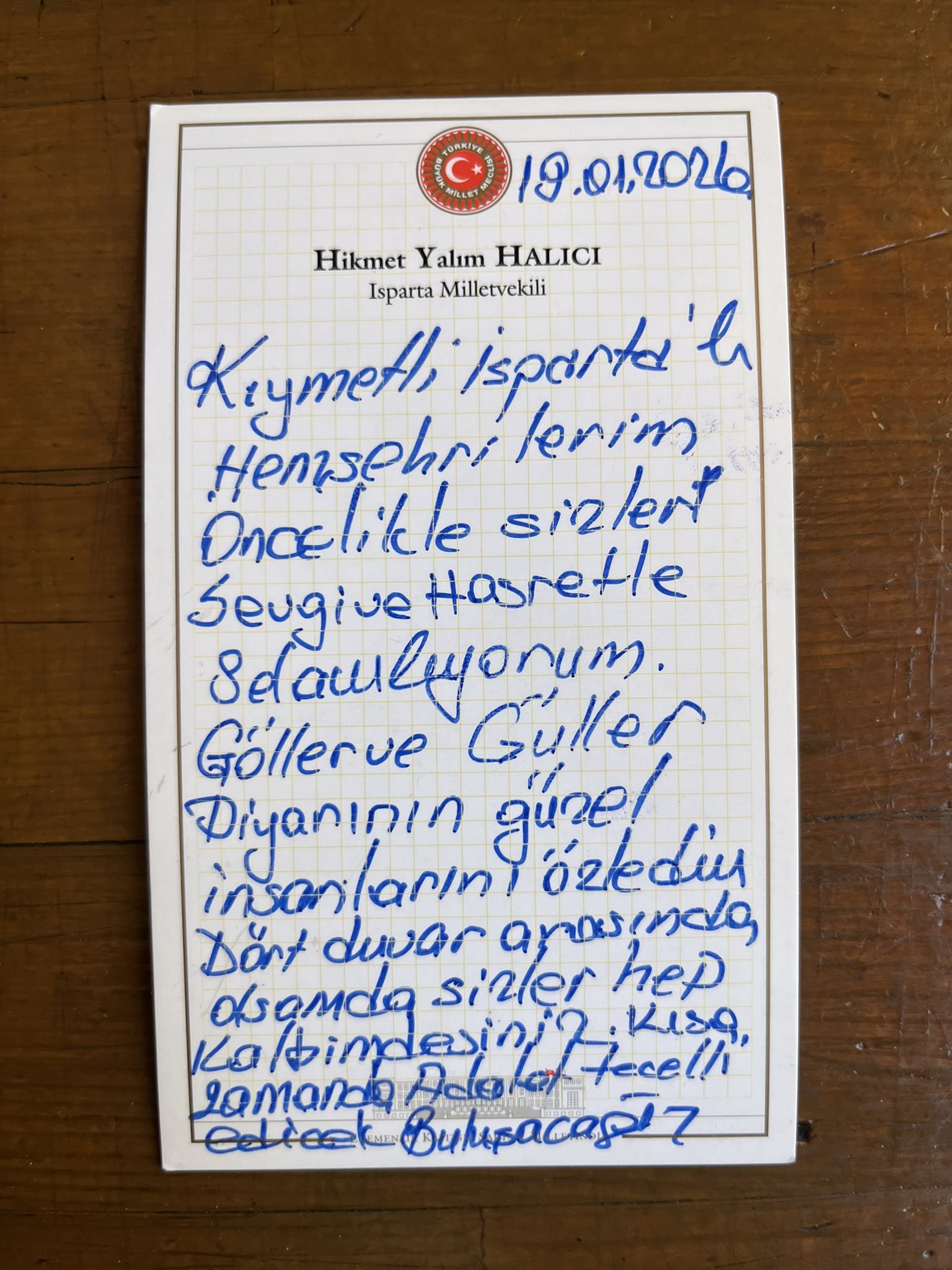 Muhittin Böcek Isparta Mesajı