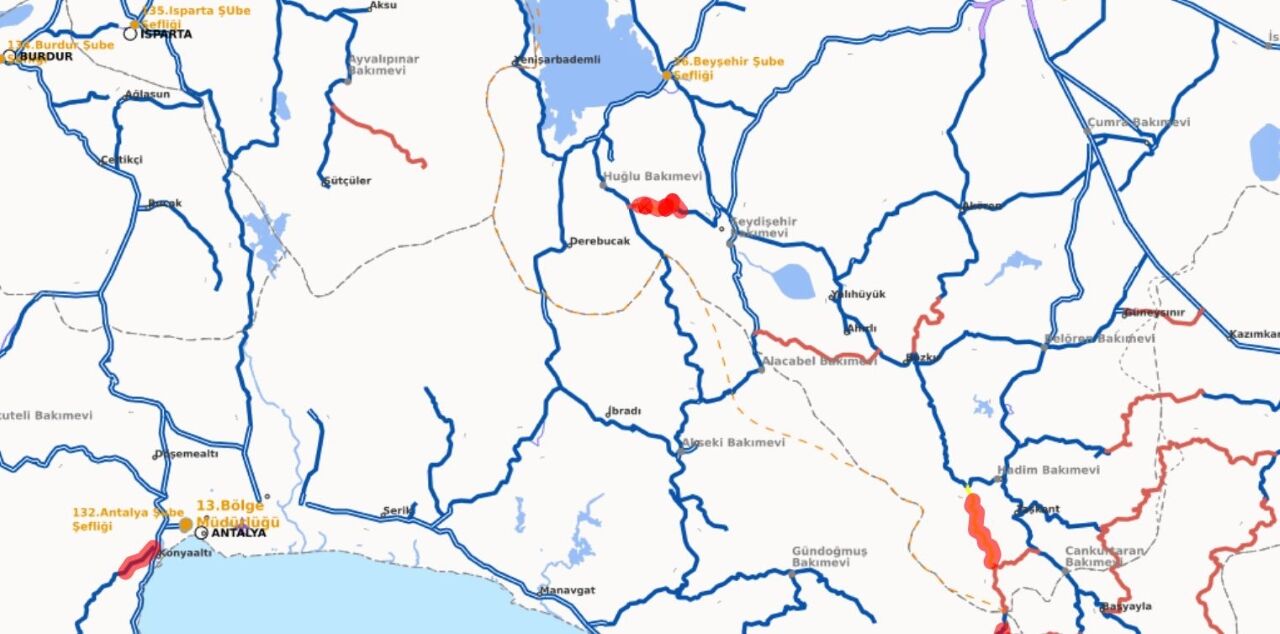 Antalya Konya Yolu Açılışı Yeni Harita (1)