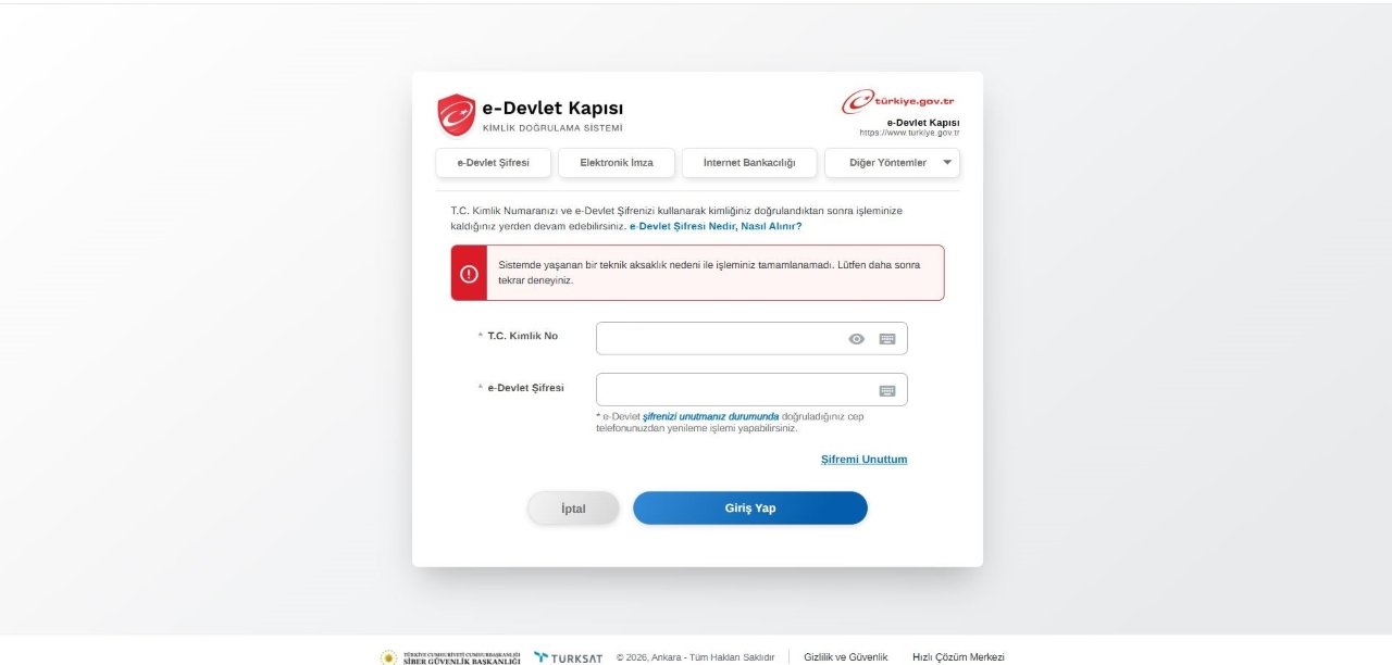 E Devlet Uyarı Yazısı