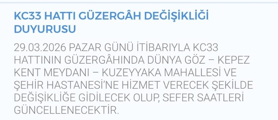 Güzergah Değişimi