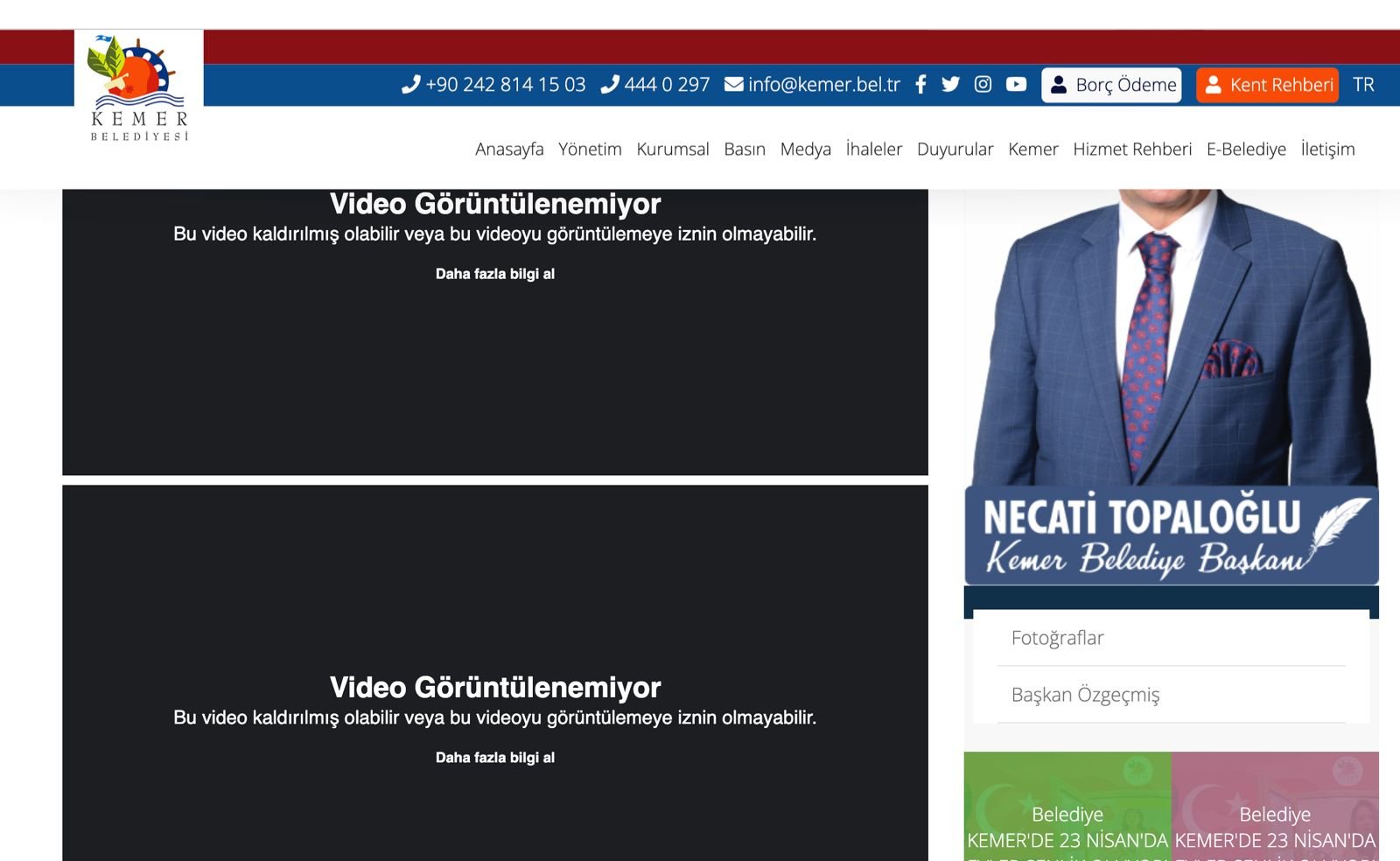 Kemer Belediyesi Internet Sitesi 2