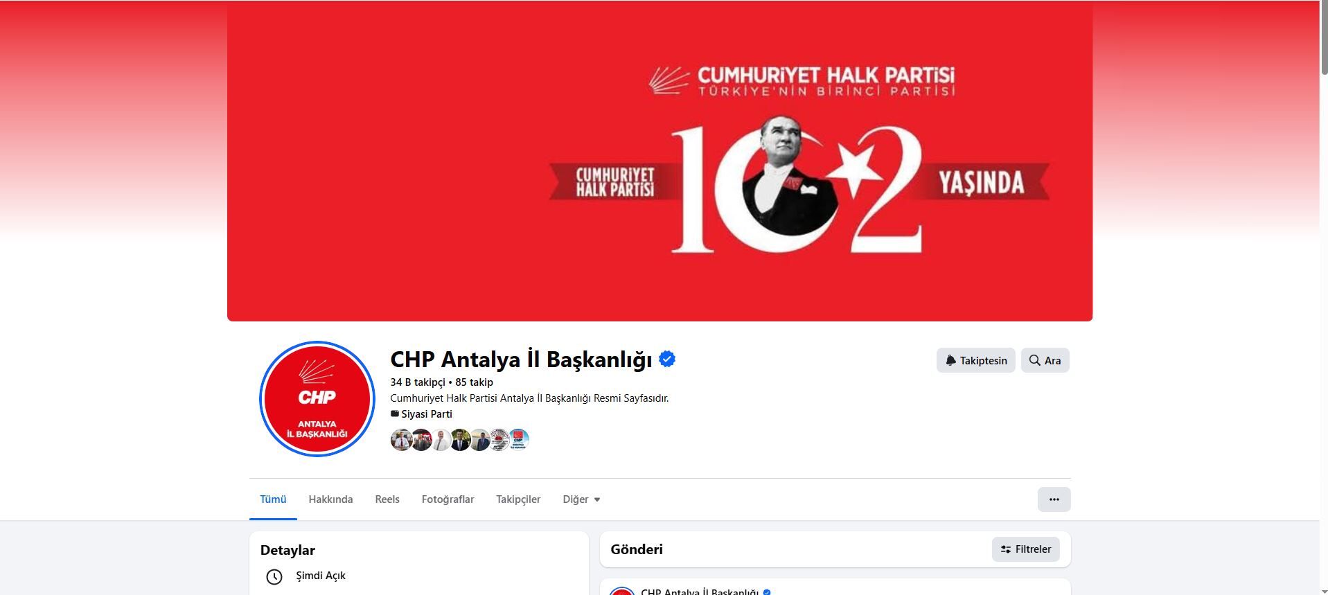 Chp Antalya Facebook Hesap