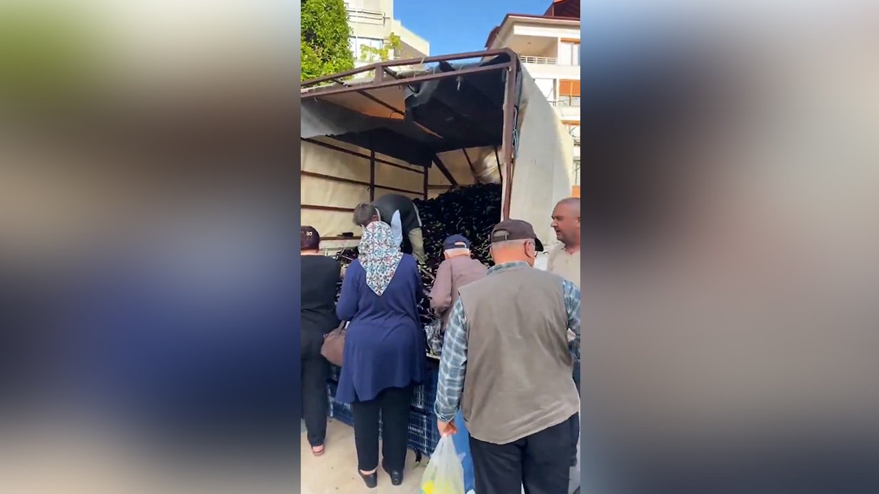 Çiftçi Patlıcanları Ücretsiz Dağıttı Alanya 3