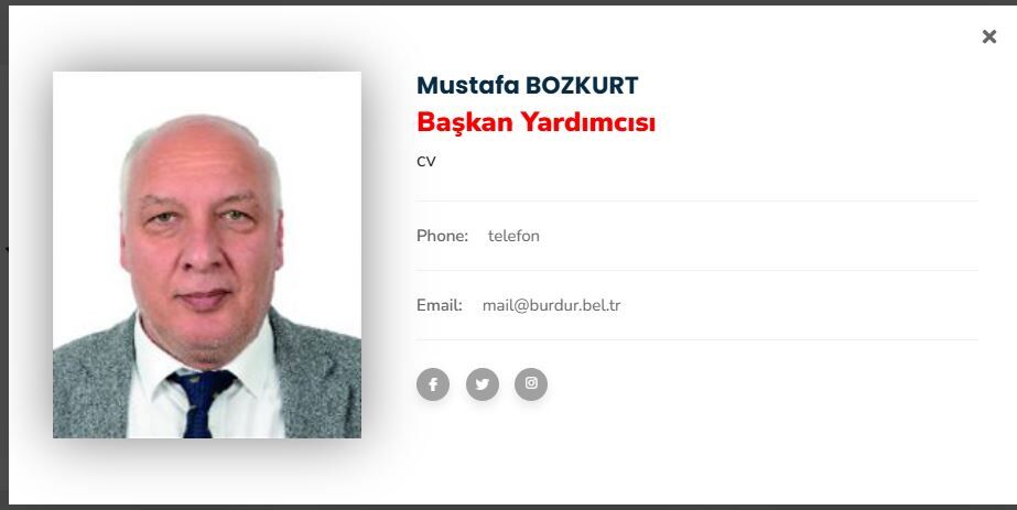 Mustafa Bozkurt Burdur Belediye Başkan Yardımcısı