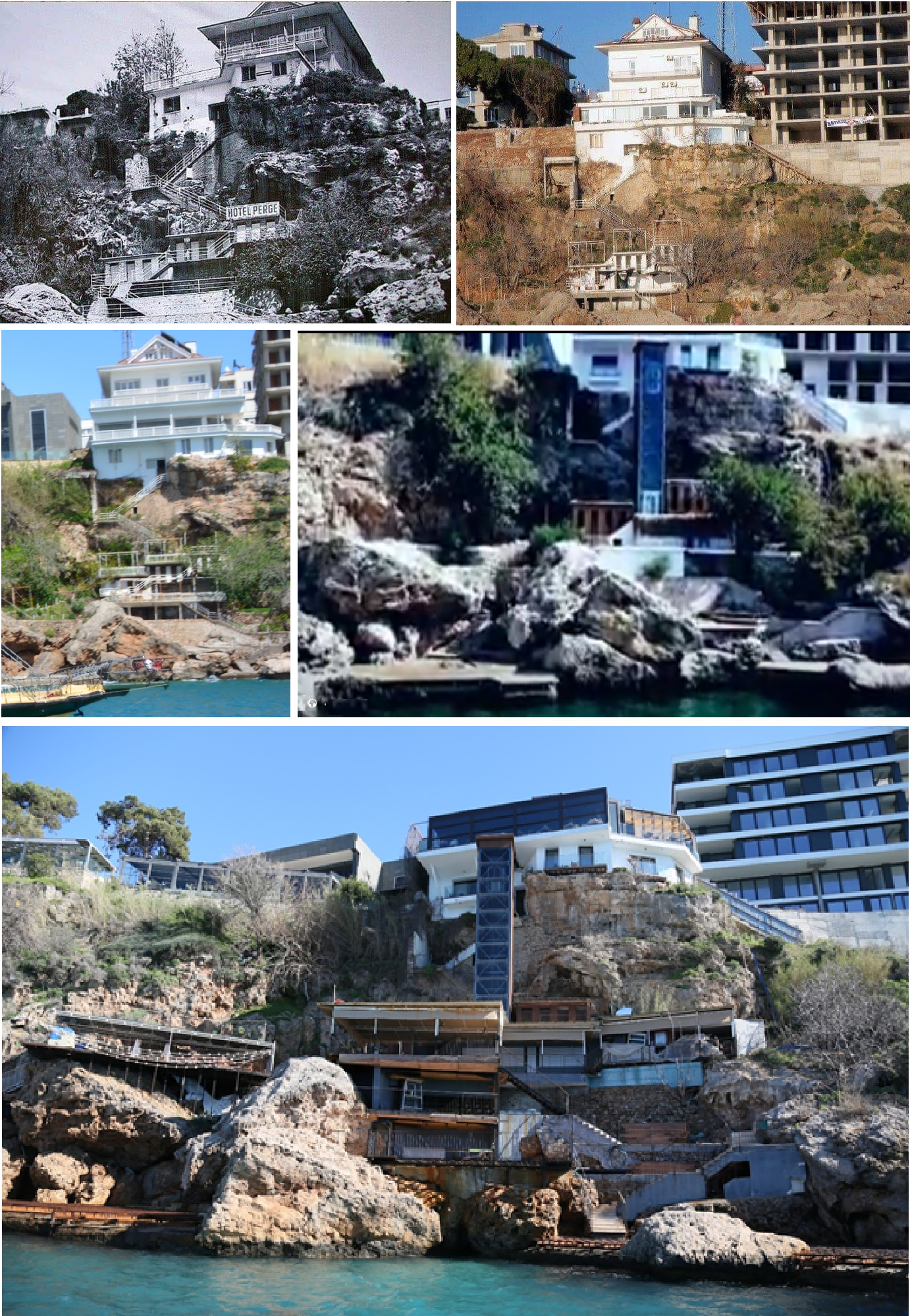 Perge Otel Önü Falezlerin Üzerine Yapılan Yapılar