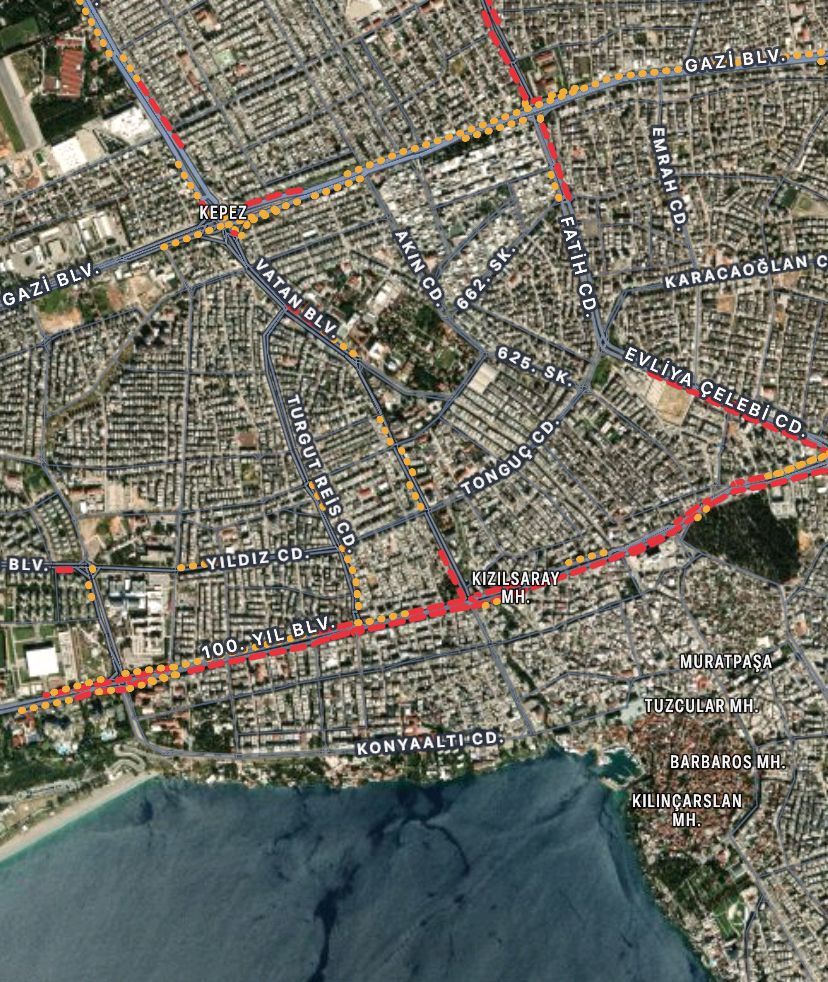 Antalya Aksu Trafik Harita