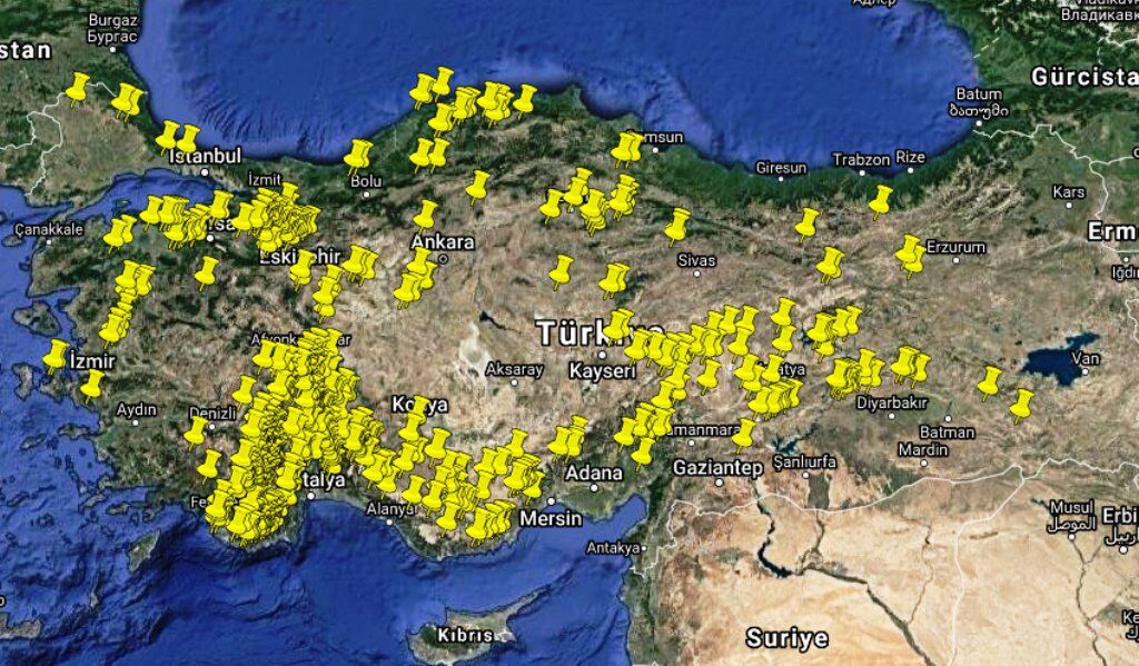Antalya Su Havzası Ve Mermer Ocaklarının Dağılımı
