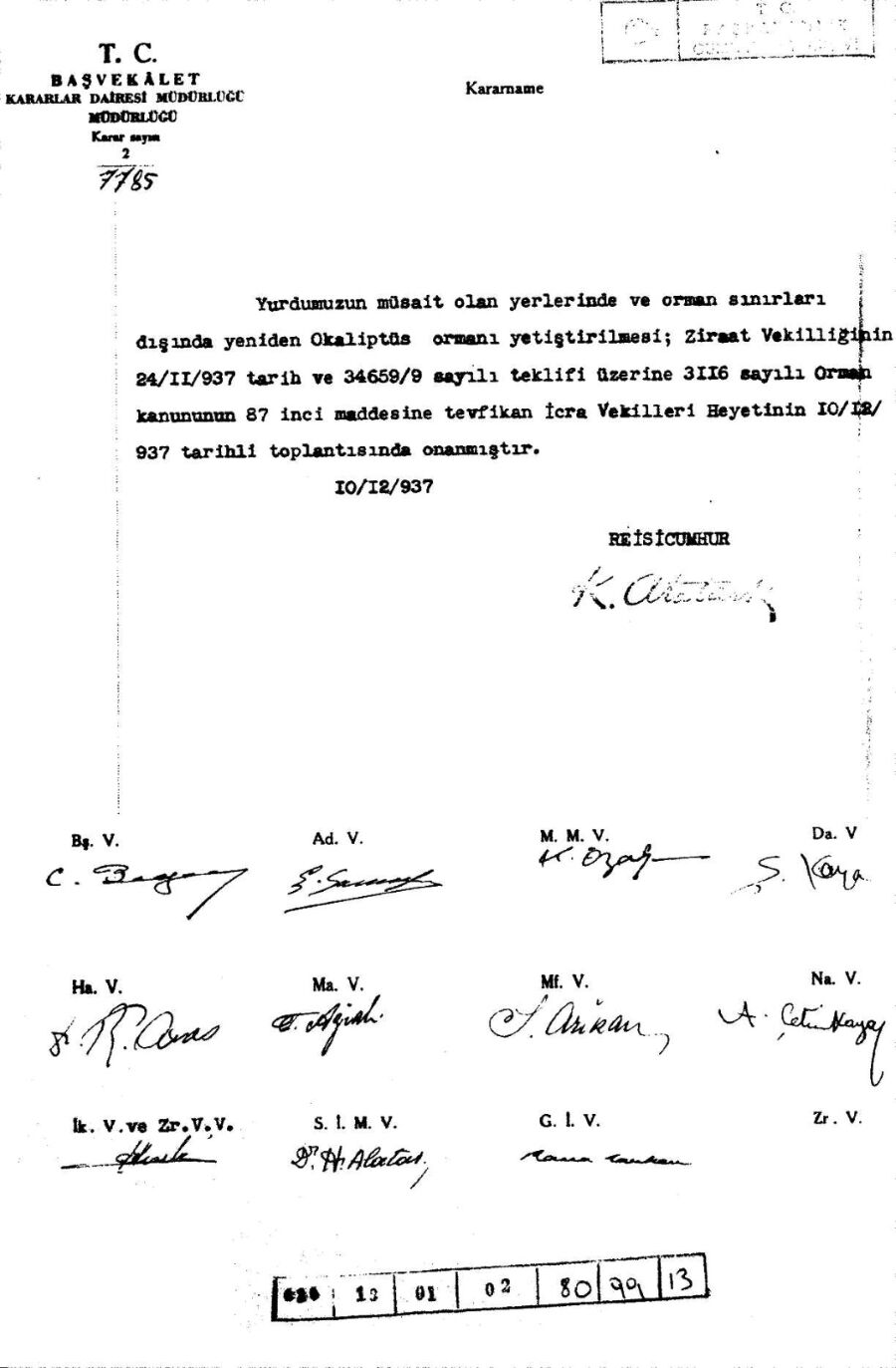 Atatürk Dönemi Sivrsinek Ile Mücadele Kararname