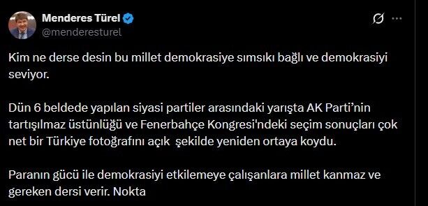 Menderes Türel Demokrasi Paylaşımı