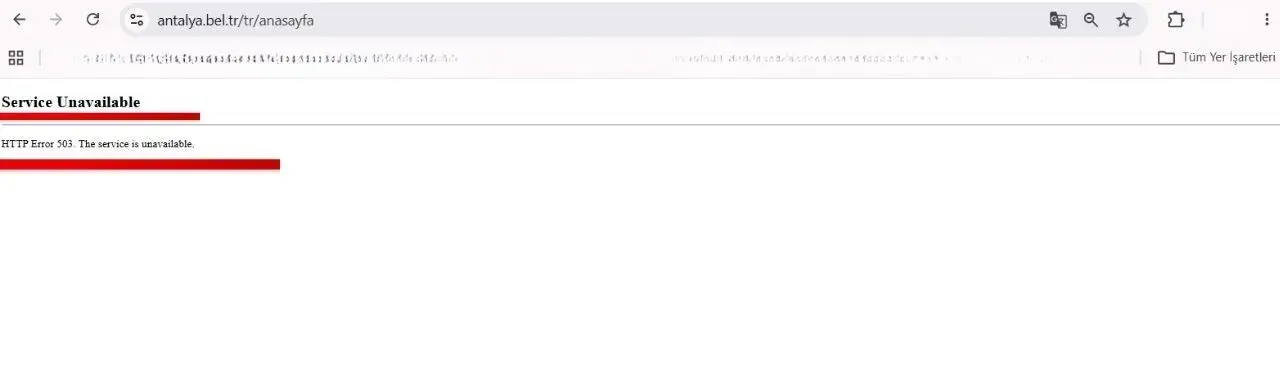 Antalya Buyuksehir Belediyesinin Internet Sitesi Coktu Online Islemler Yapilamiyor