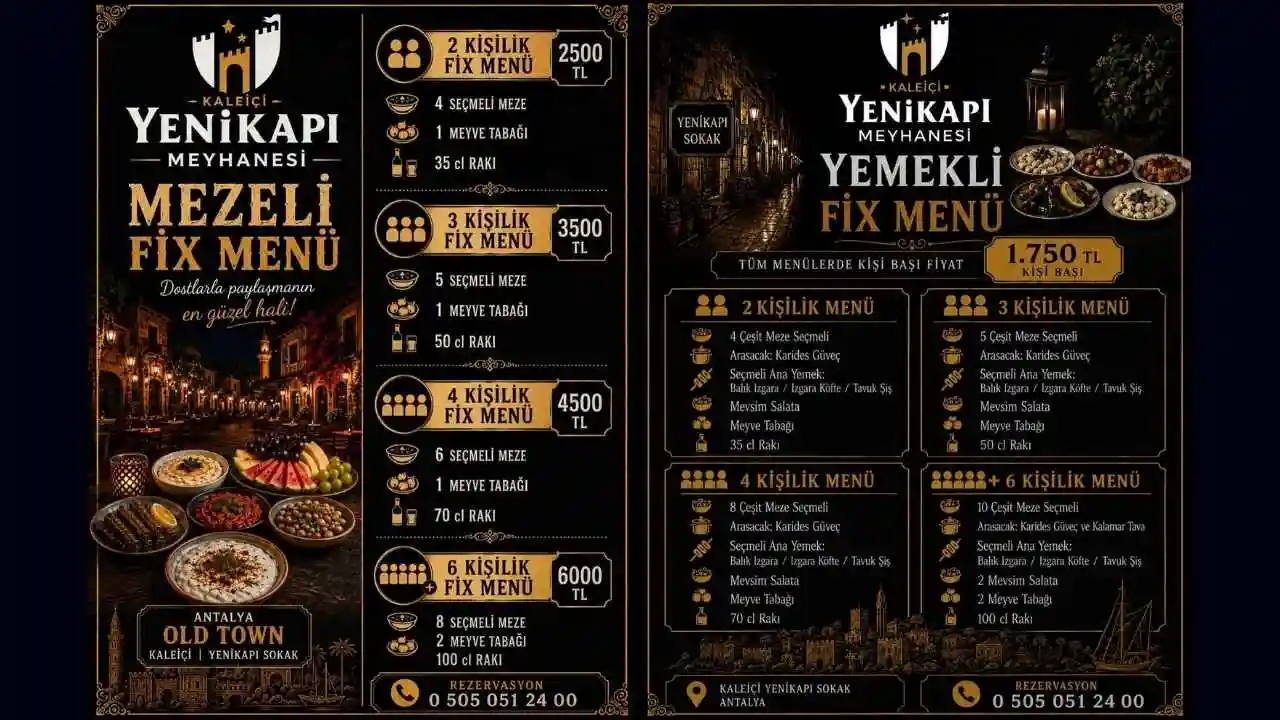 Kaleiçi 2026 Meyhane Fiyatları! (1)Körfezzxç