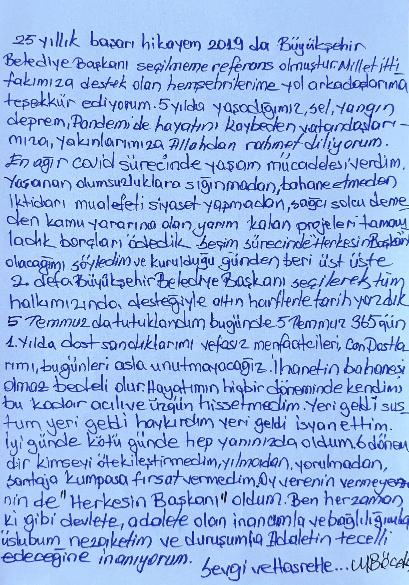 Muhittin Böcek Birinci Yıl Mesajı (2)