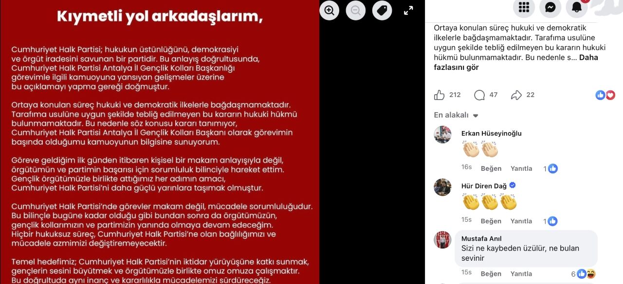 Onur Kayar'a Hür Diren Dağ'dan Destek 2