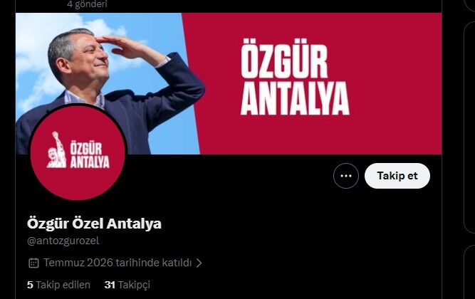 Özgür Özel Antalya Sosyal Medya Hesabı