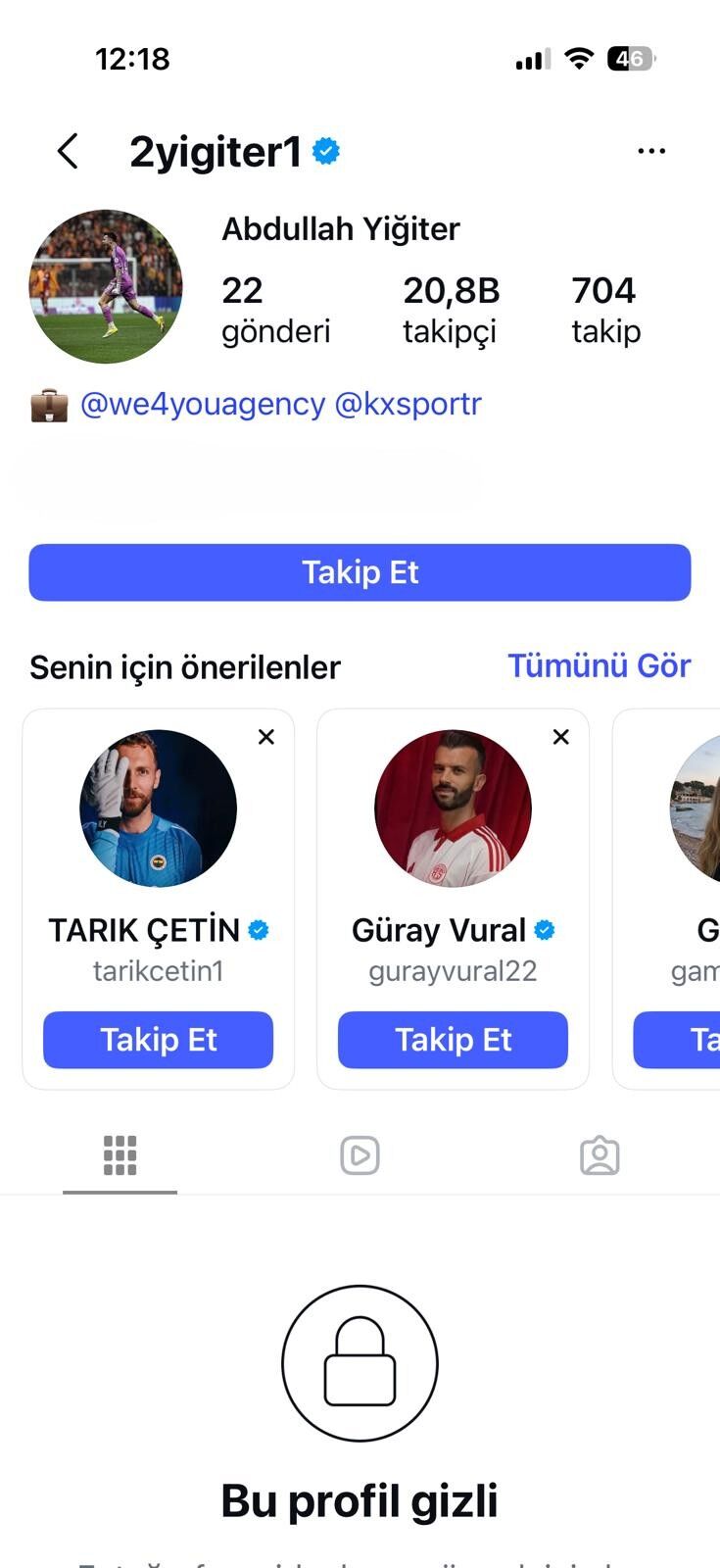 Abdullah Yiğiter Sosyal Medyasını Gizliye Çekti