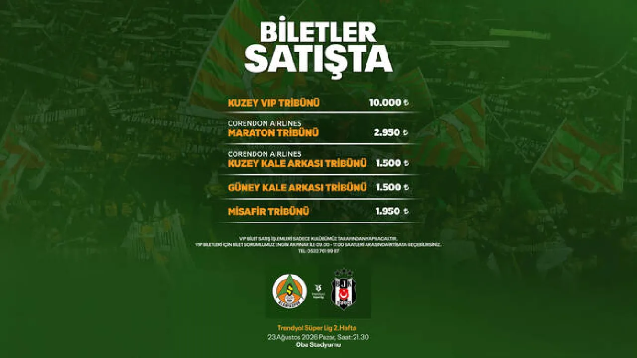 Alanyaspor Beşiktaş Maçına Gitmek Cep Yakacak! Bilet Fiyatları Belli Oldu2 (1)